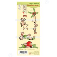 55.7460 Leane Creatief Acrylic Stamp - The world of mice Christmas