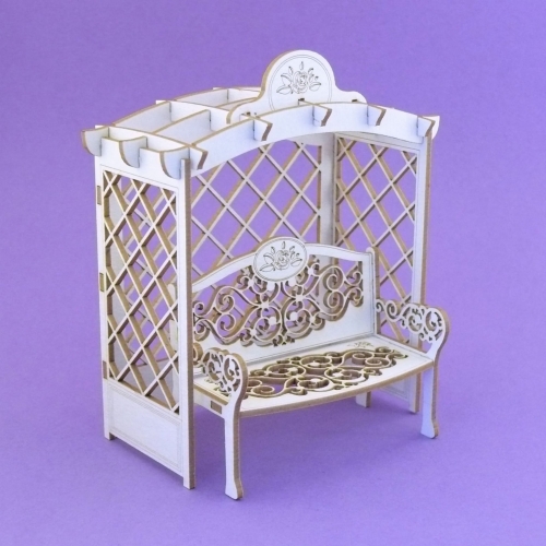 WYK994 TEKTURKA CraftyMoly - PERGOLA Z ŁAWECZKĄ 3D