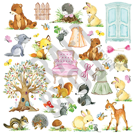 CP-WS08 One-sided paper-elements-Craft & You Design 30.5x30.5 WOODLAND STORY 08