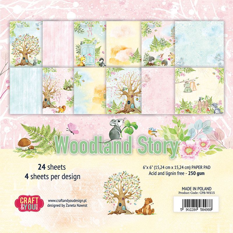 CPB-WS15 Block 15x15 Craft&You Design - WOODLAND STORY