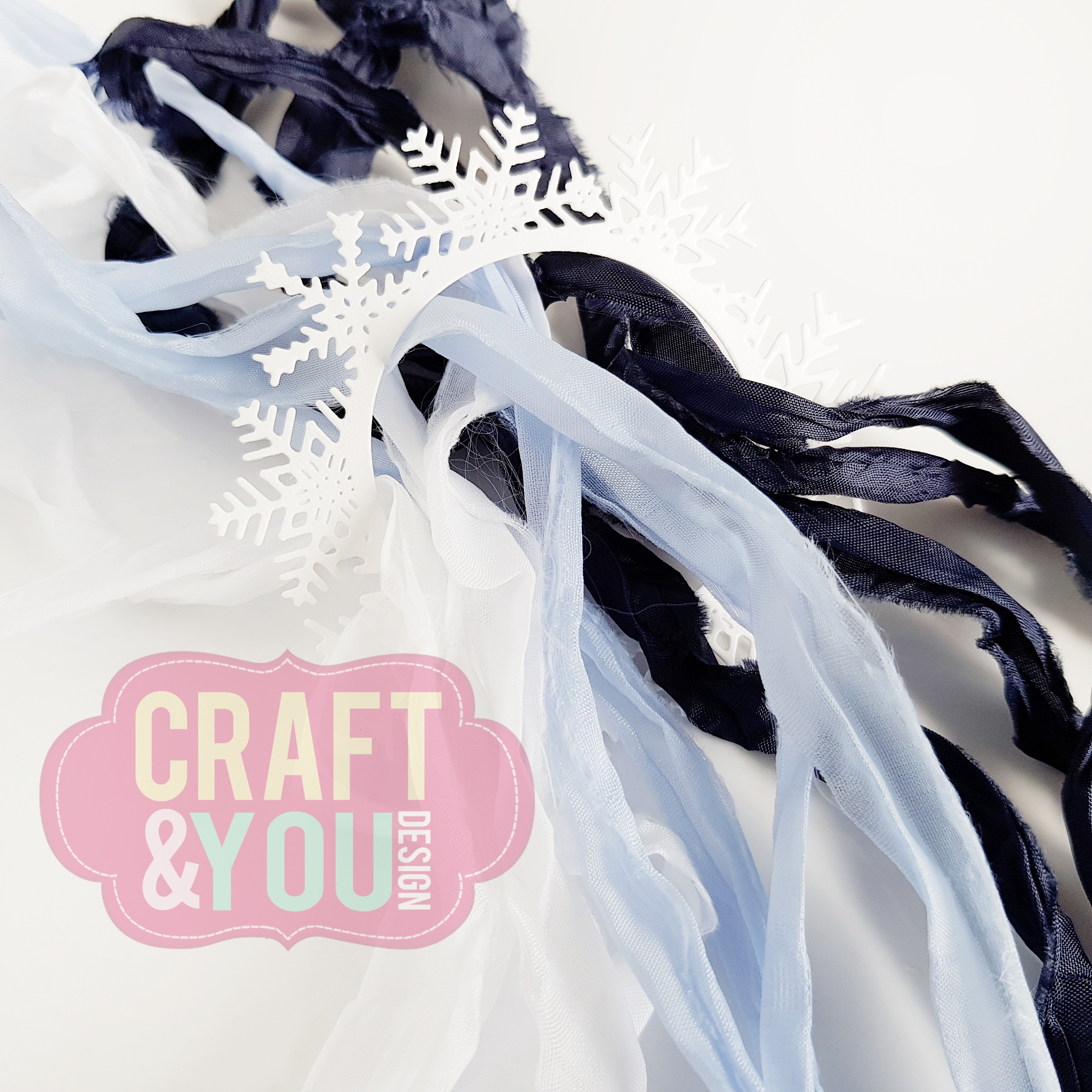 CRIB-015 RIBBONS - vintage ribbons - ARCTIC WINTER -Craft&You Design