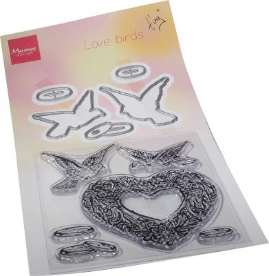 TC0884 -TINY'S LOVE BIRDS STAMP & DIE SET