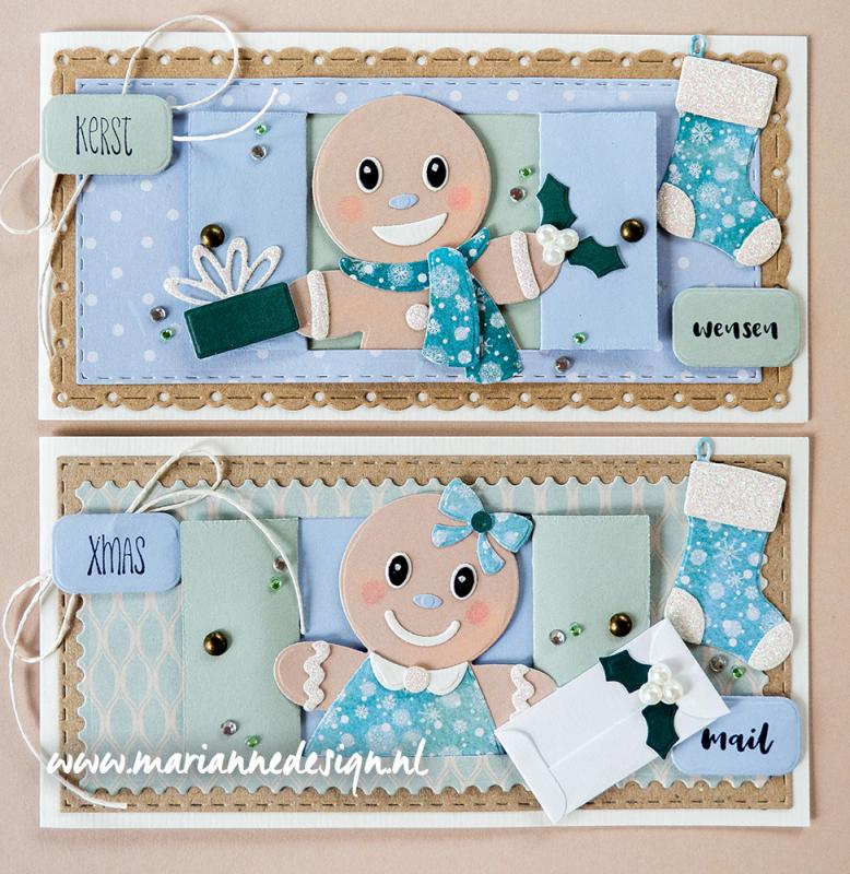 CR1564 Metal Die Marianne Design - CrafTables - GINGERBREAD DOLLS BY MARLEEN