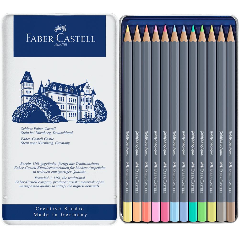 Watercolor pencils Goldfaber aqua- 12 pcs. in metal box