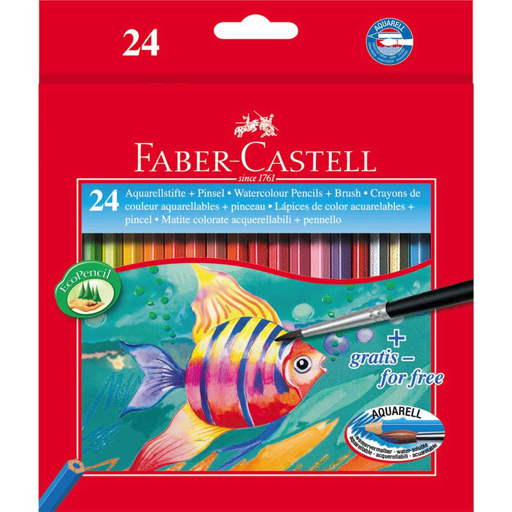 Watercolor crayons with a brush 24 col. Fish, cardboard packaging