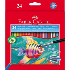 Watercolor crayons with a brush 24 col. Fish, cardboard packaging