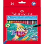 Watercolor crayons with a brush 24 col. Fish, cardboard packaging
