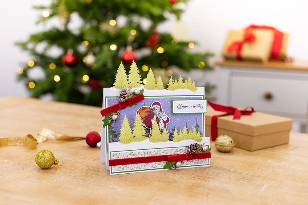 S-TNBC-MD-PTEDG Sara Signature Twas the Night Before Christmas - Metal Die - Pine Tree Edge