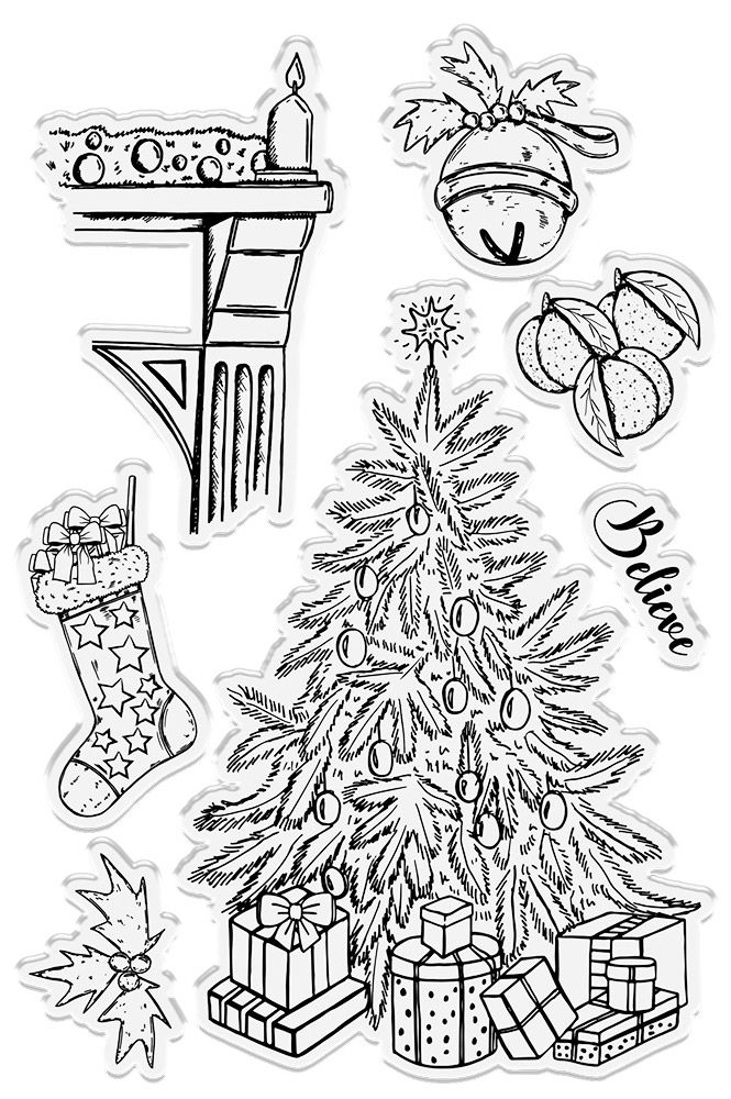 S-TNBC-ST-SBTF Acrylic Stamp - Stockings by the Fire