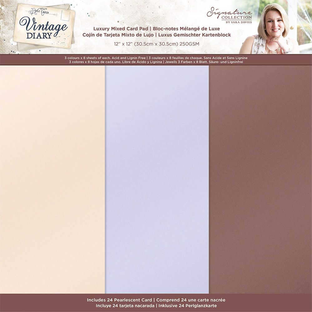 S-VD-PEARLPAD12 Vintage Diary - 12" x 12" Luxury Pearl Pad
