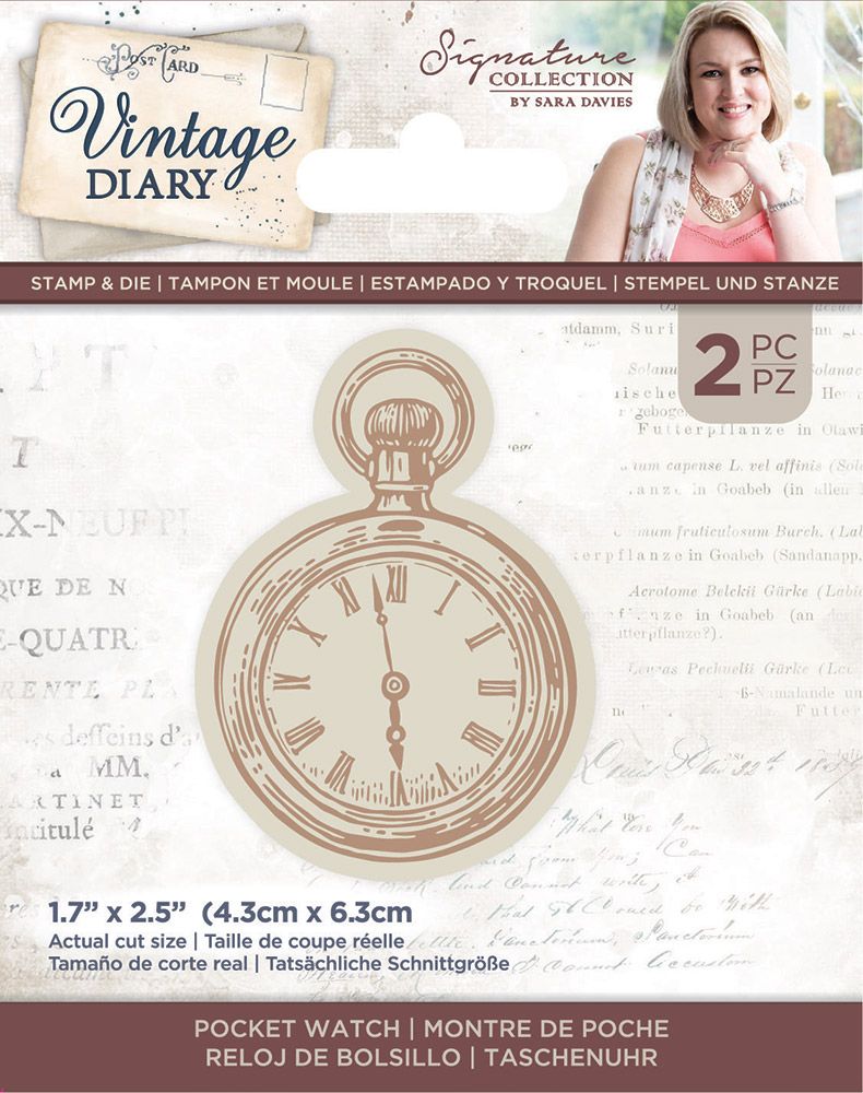 S-VD-STD-POCKW Vintage Diary- Stamp & Die - Pocket Watch