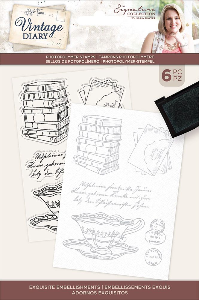 S-VD-STP-EXQ Vintage Diary- Photopolymer Stamp - Exquisite Embellishments