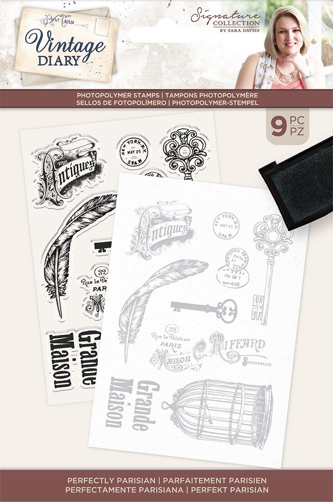 S-VD-STP-PERPA Vintage Diary- Photopolymer Stamp - Perfectly Parisian