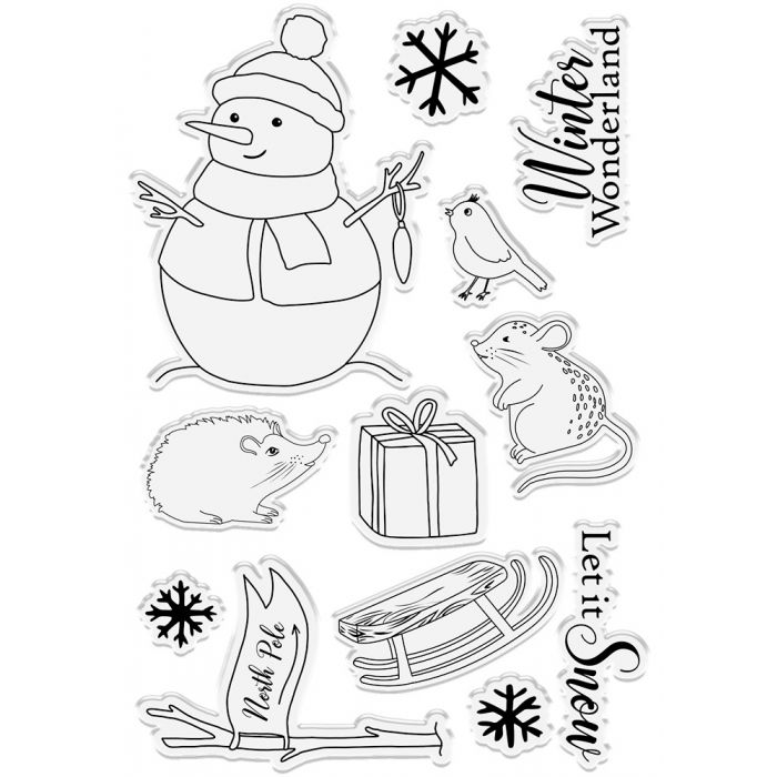 S-WC-ST-WINWO Sara Signature Watercolour Christmas Acrylic Stamp Set - Winter Wonderland