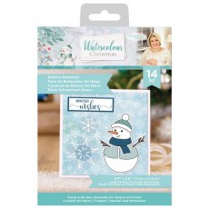 S-WC-STD-BUAS  Sara Signature Watercolour Christmas Stamp & Die Set - Build-A-Snowman