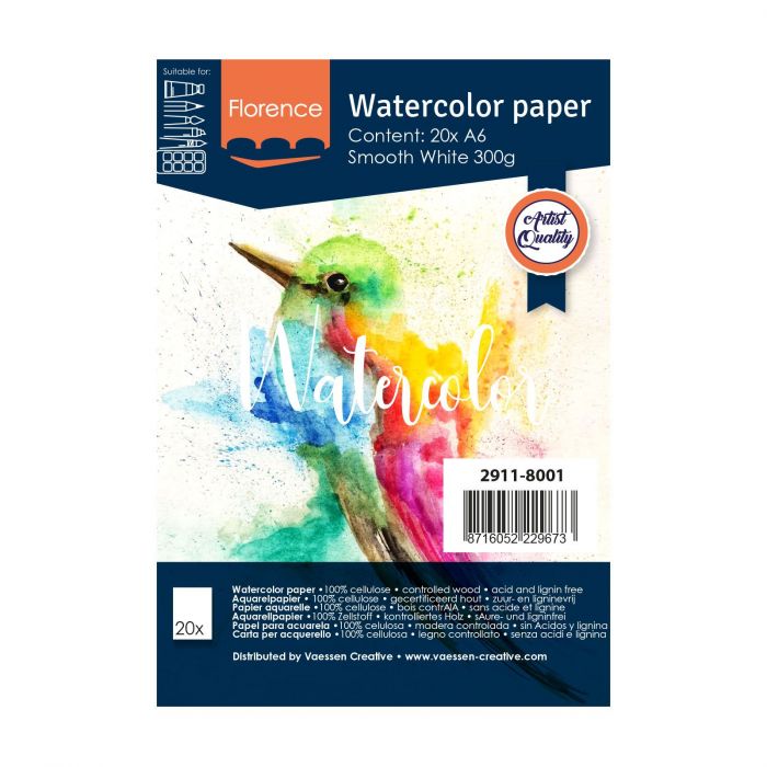 2911-8001 Florence Watercolour paper smooth- A6