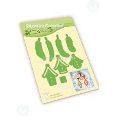 45.7804 Metal Die Leane Creatief -Birdhouses & Feathers cut and embossing die