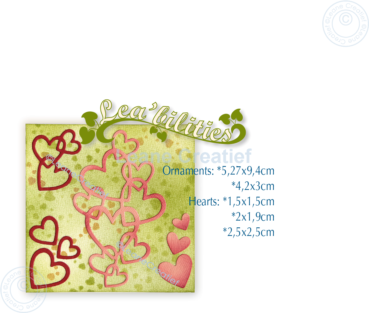 45.7866 Metal Die Leane Creatief - Heart ornaments cutting die