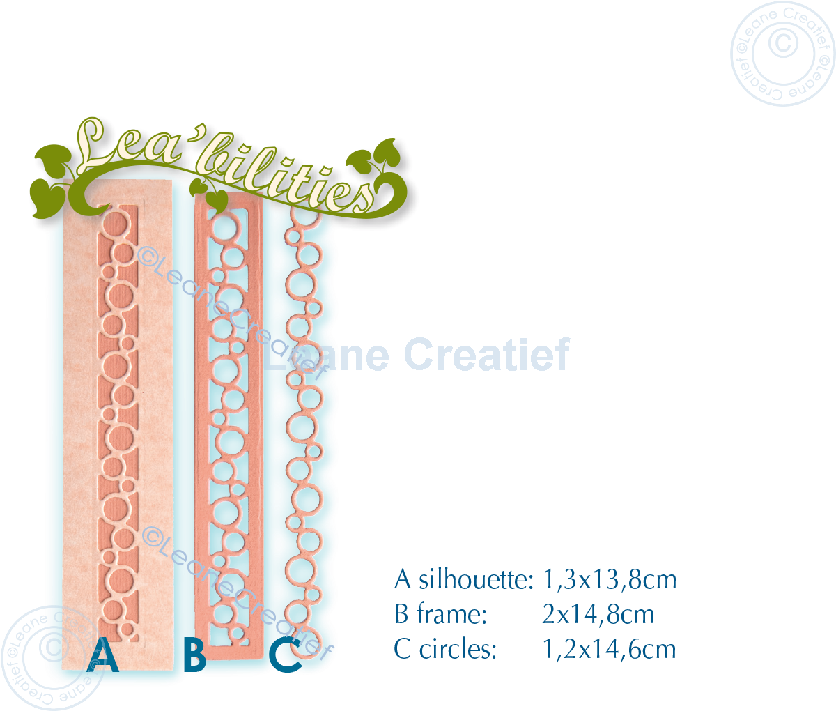 45.7873 Metal Die Leane Creatief - Borders Circles cutting die