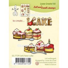 55.7729 Leane Creatief Acrylic Stamp - Let's have cake