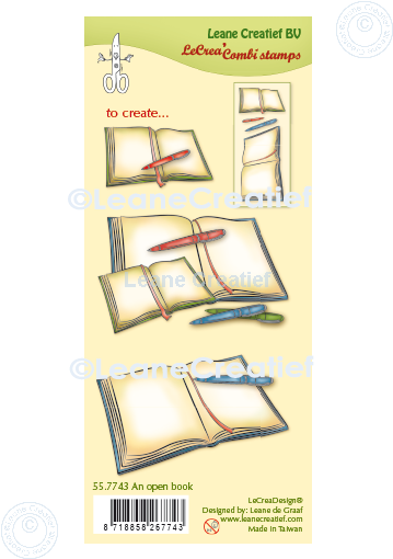 55.7743 Leane Creatief Acrylic Stamp - An open book