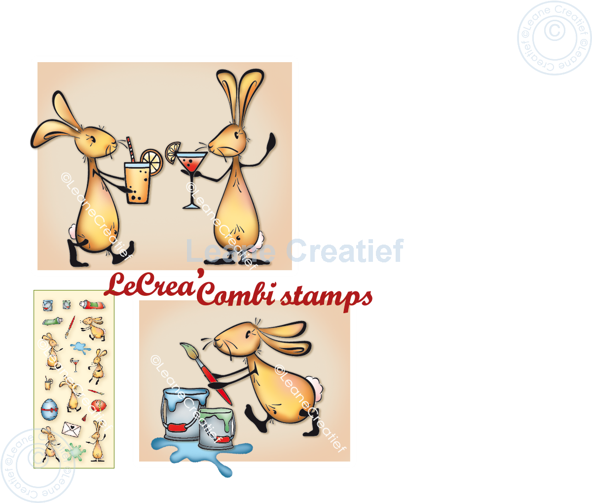 55.7750 Leane Creatief Acrylic Stamp - The world of Bunnies