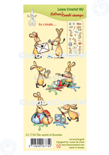 55.7750 Leane Creatief Acrylic Stamp - The world of Bunnies