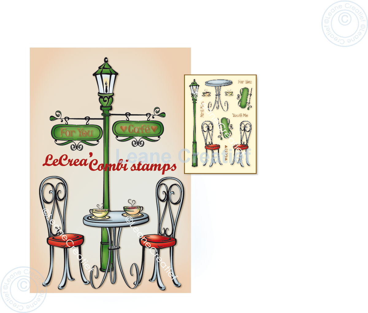 55.7767 Leane Creatief Acrylic Stamp - On a terrace
