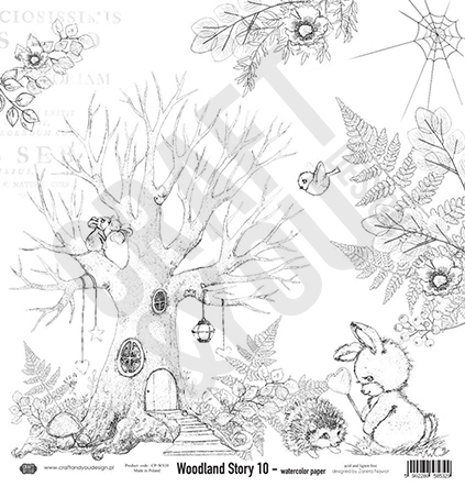 CP-WS10 Watercolor paper-Craft & You Design 30.5x30.5 WOODLAND STORY 10