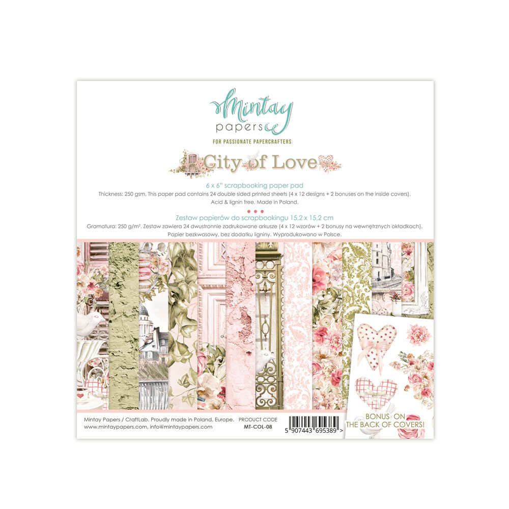 MT-COL-08 City of Love - MINTAY pad of paper 15.2x15.2cm