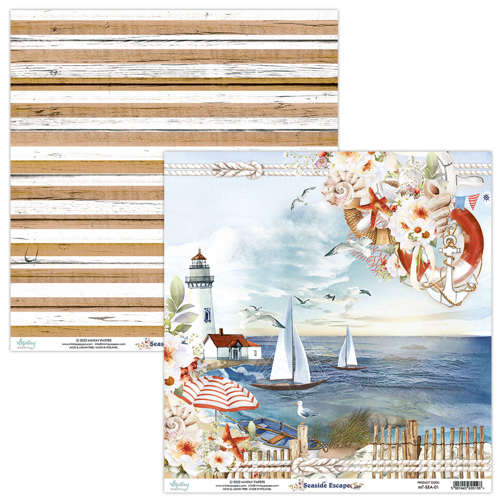 MT-SEA-08 Seaside Escape - MINTAY pad of paper 15.2x15.2cm