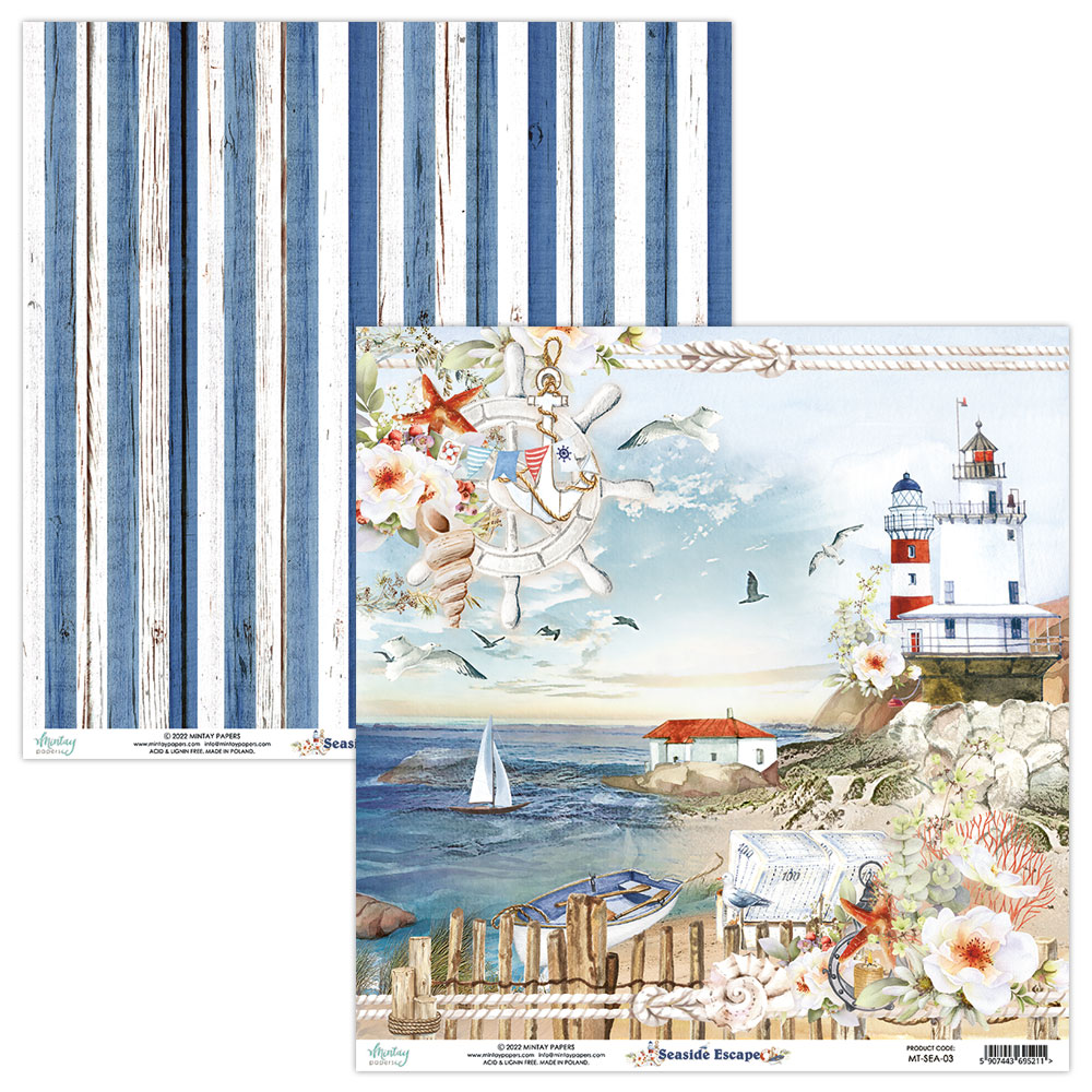 MT-SEA-08 Seaside Escape - MINTAY pad of paper 15.2x15.2cm