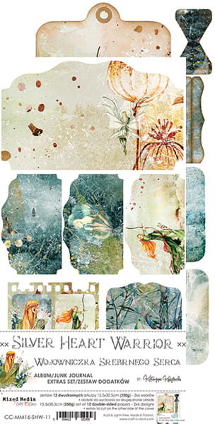 CC-MM16-SHW-11 SILVER HEART WARRIOR - JUNK JOURNAL SET