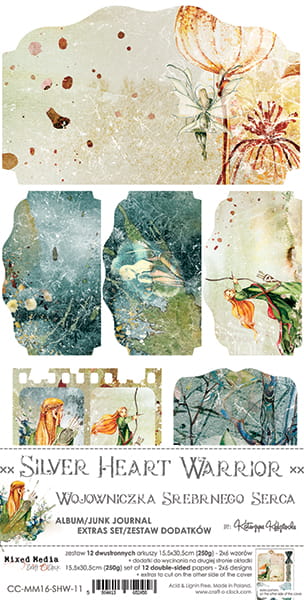 CC-MM16-SHW-11 SILVER HEART WARRIOR - JUNK JOURNAL SET