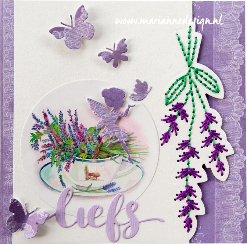 CR1577 Metal Die Marianne Design - CrafTables - Stitching Lavender