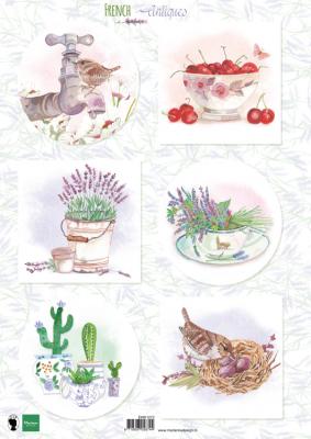 EWK1272 A4 one side paper -Marianne Design -French Antiques - Lavender