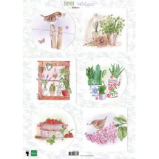 EWK1273  A4 one side paper -Marianne Design -French Antiques - Herbs