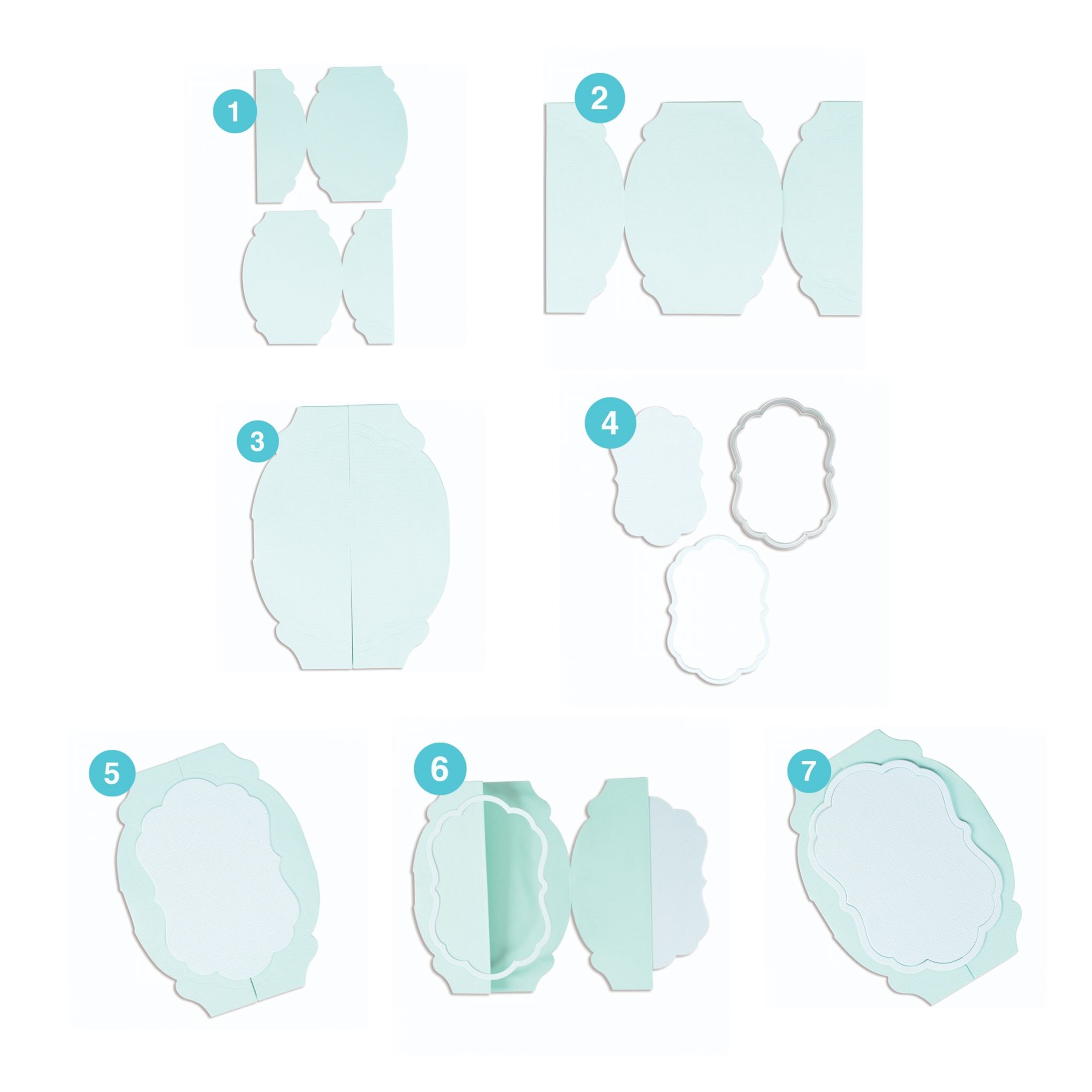 665807 Sizzix Thinlits Die Set 7PK - Card Label, Fold-a-Long