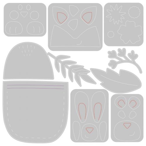 665813 Sizzix Thinlits Die Set 10PK - Pocket Pals