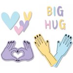 665831 Sizzix Framelits Die Set 7PK w/3PK Stamps - Big Hugs