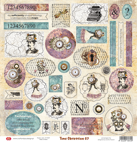 CP-TO07 One-sided paper-elements-Craft & You Design 30.5x30.5 TIME OBSESSION 07
