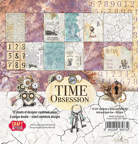 CPS-TO30 Paper set 30.5x30.5cm-Craft&You Design - TIME OBSESSION