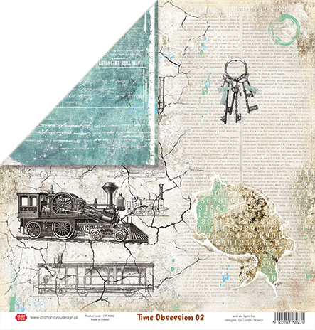 CP-TO02 Double-sided paper Craft & You Design 30.5x30.5 TIME OBSESSION 02