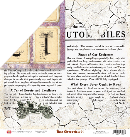 CP-TO04 Double-sided paper Craft & You Design 30.5x30.5 TIME OBSESSION 04