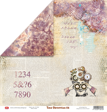 CP-TO06 Double-sided paper Craft & You Design 30.5x30.5 TIME OBSESSION 06