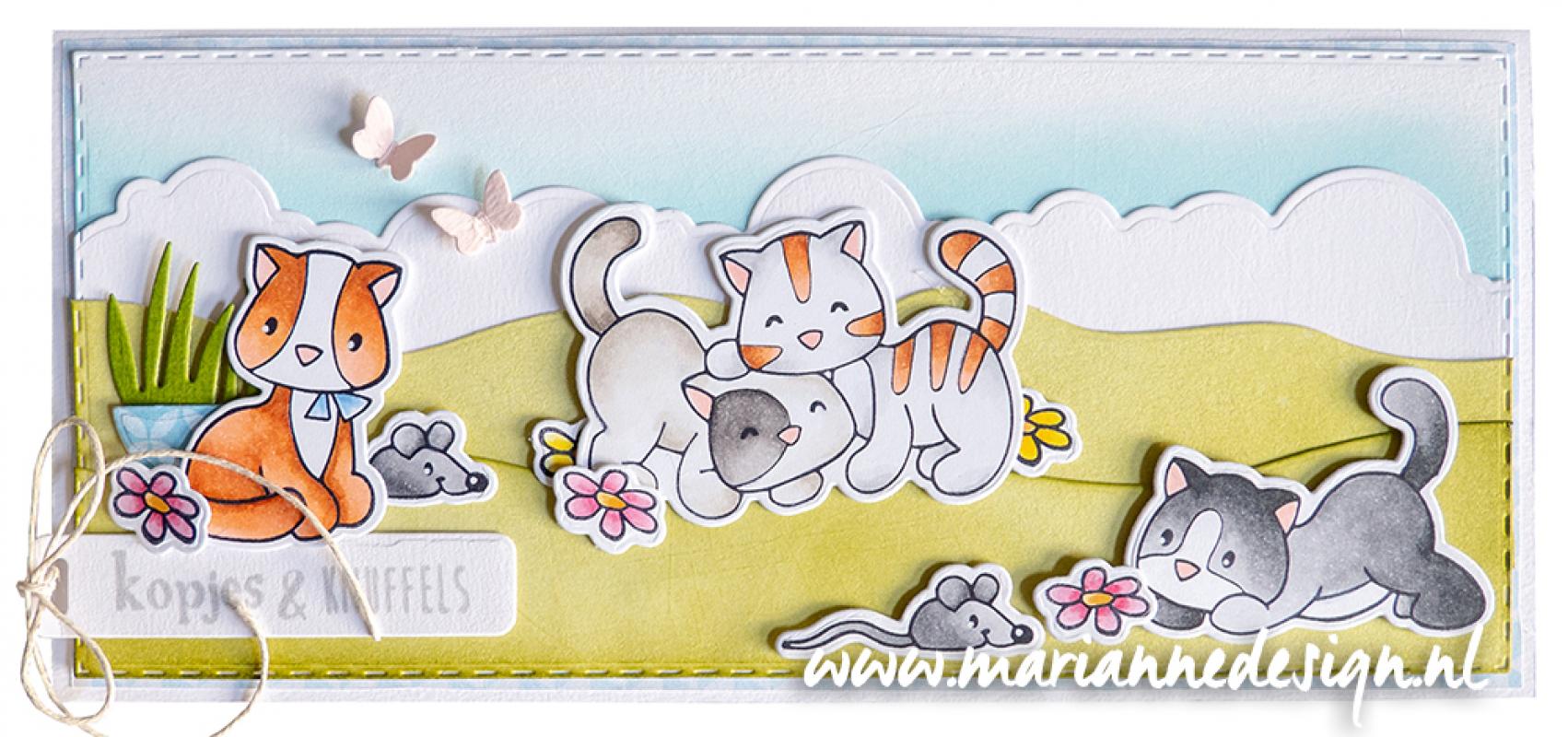 EC0194 ELINE'S ANIMALS - KITTENS - STAMP & DIE SET