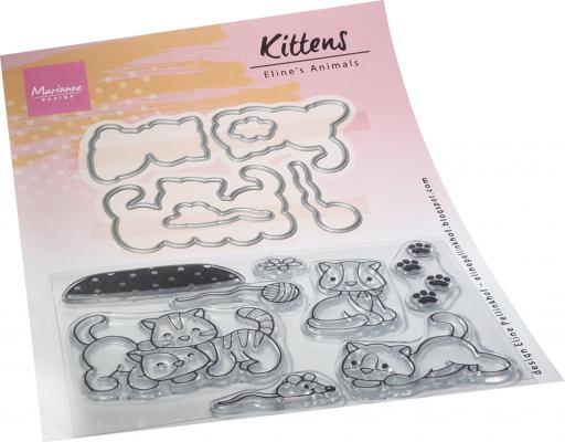 EC0194 ELINE'S ANIMALS - KITTENS - STAMP & DIE SET