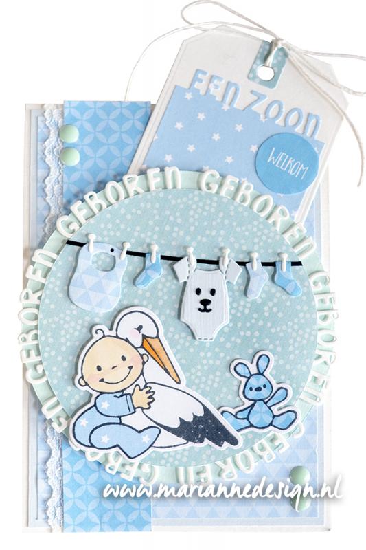 EC0195 Eline's Storks and Babies- STAMP & DIE SET