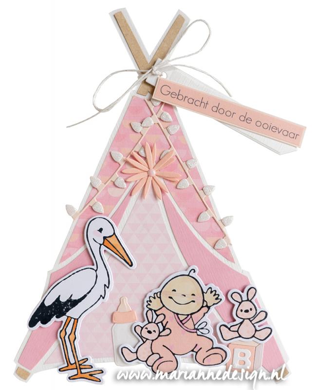 EC0195 Eline's Storks and Babies- STAMP & DIE SET