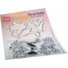 EC0195 Eline's Storks and Babies- STAMP & DIE SET 